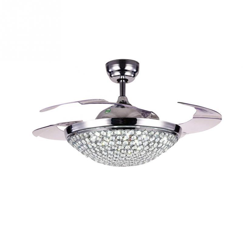 42" Silver Crystal Stealth Ceiling Fan with Light DS-FM75