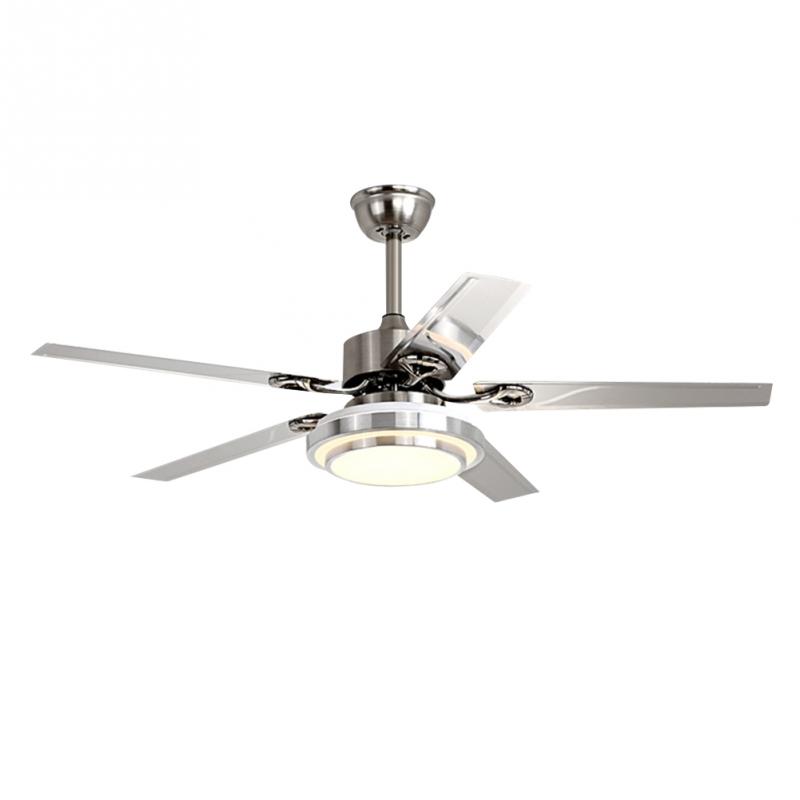 42" 5-Leaf Stainless Steel Three-Tone-Light Fan with Light DS-LN122
