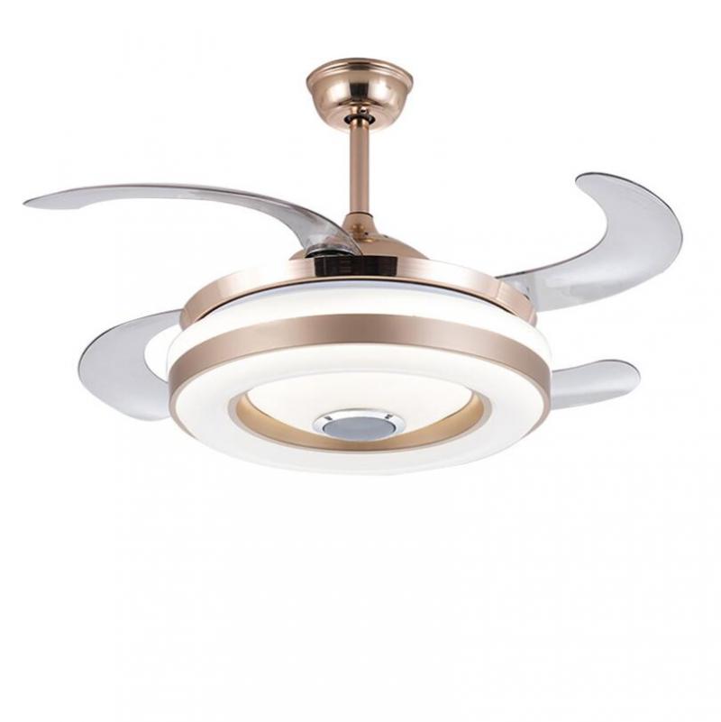 42" Modern Invisible Colorful Bluetooth Music Ceiling Fan with Light DS-FZ149