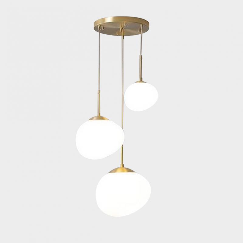 3-Light White Simple Chandelier DS-DY17