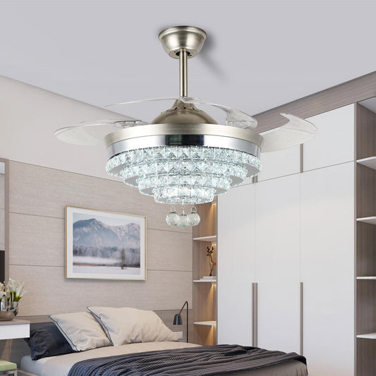 42" LED Invisible Crystal Fan Chandelier DS-FZ112