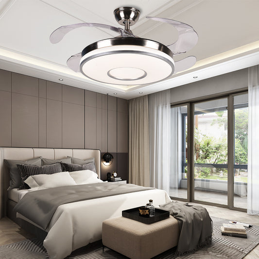 42" Silver Modern Remote Control Invisible Fan with Light DS-FZ08