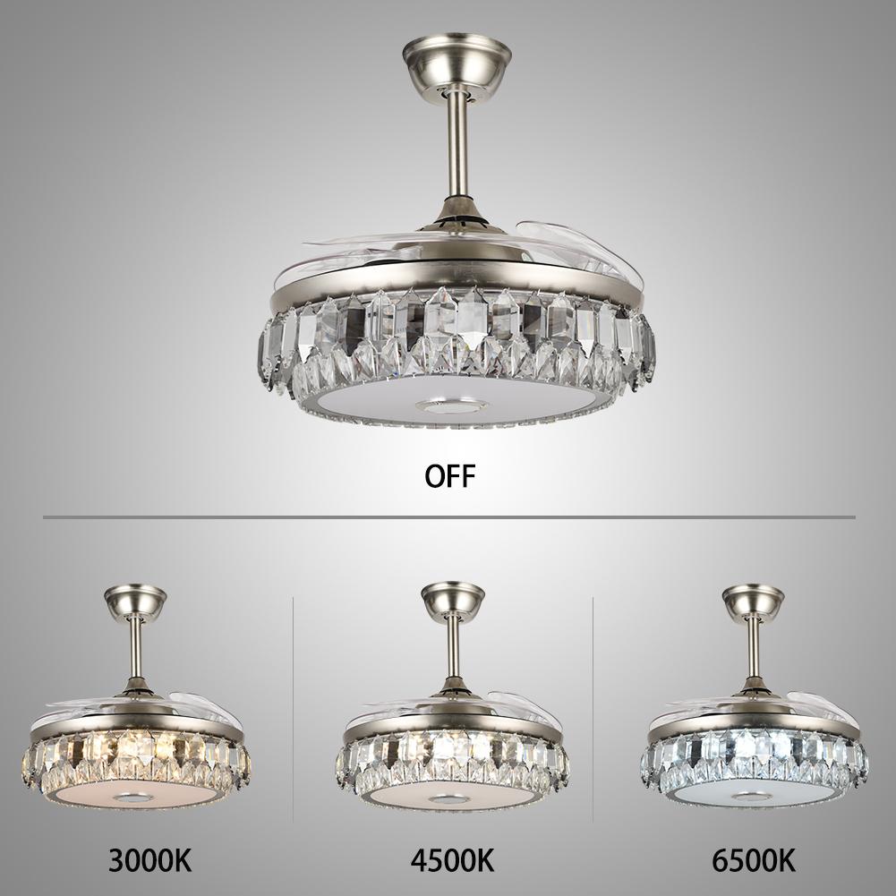 42" Fashion Crystal Bluetooth Ceiling Fan with Light DS-FH34