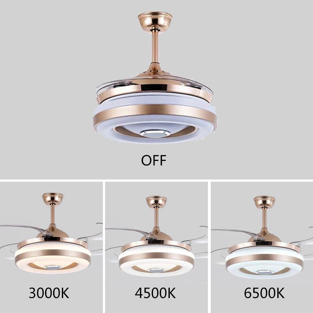 42" Modern Invisible Colorful Bluetooth Music Ceiling Fan with Light DS-FZ149