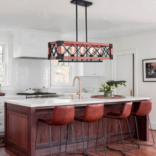 Iron Art Wood Color Chandelier DS-DY27