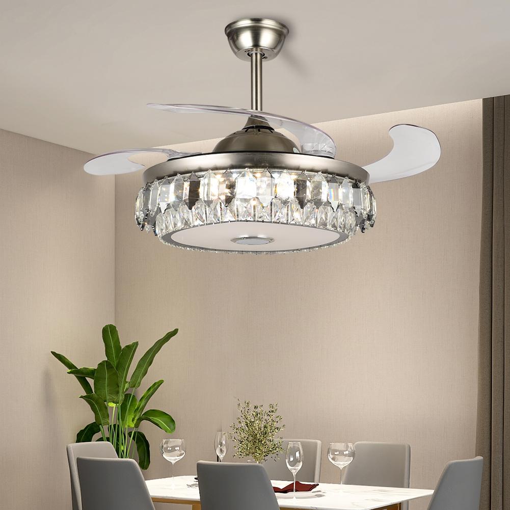 42" Fashion Crystal Bluetooth Ceiling Fan with Light DS-FH34