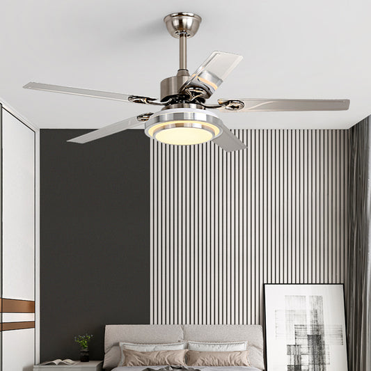42" 5-Leaf Stainless Steel Three-Tone-Light Fan with Light DS-LN122