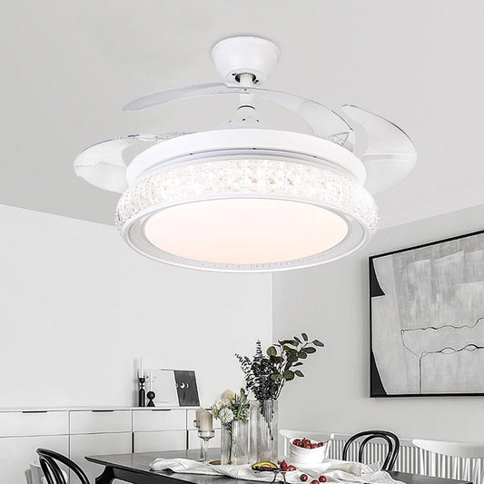 42" White Invisible Ceiling Fan with Light DS-FZ51