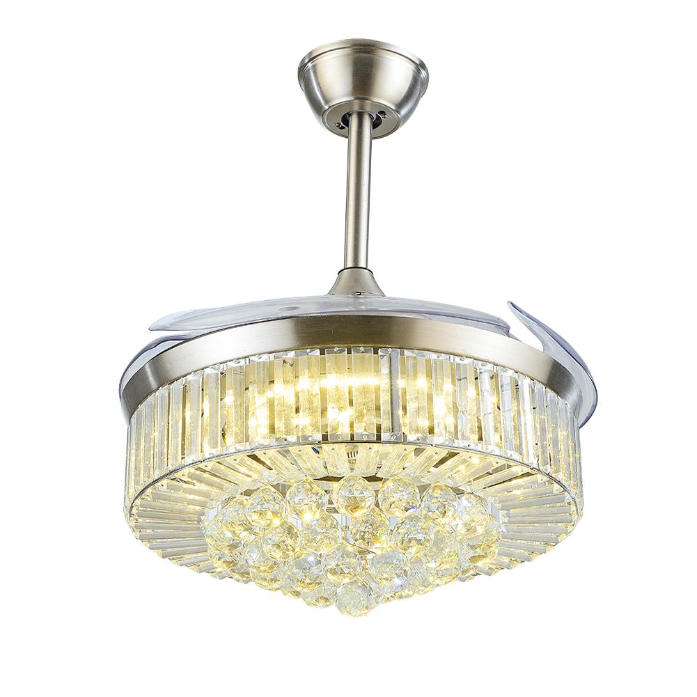 42" Silver Crystal Ceiling Fan with LED Lights (110v) DS-LB08
