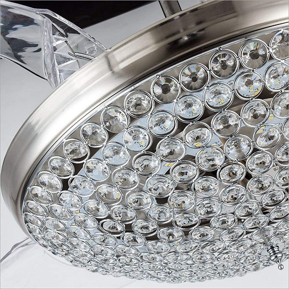 42" Silver Crystal Stealth Ceiling Fan with Light DS-FM75