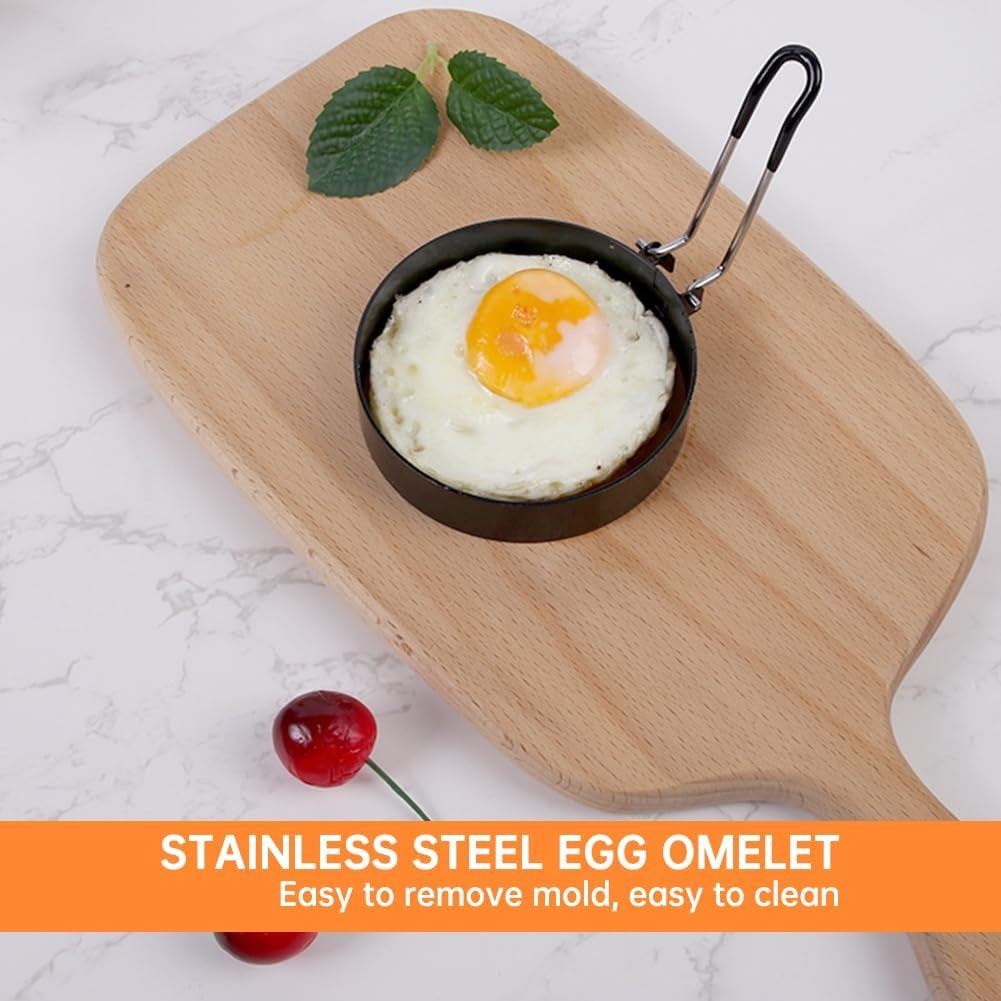 3.5" Nonstick Egg Rings Set, Round Crumpet Ring Mold Shaper for English Muffins Pancake Mold Cooking Griddle for Breakfast Sandwich Egg Burger