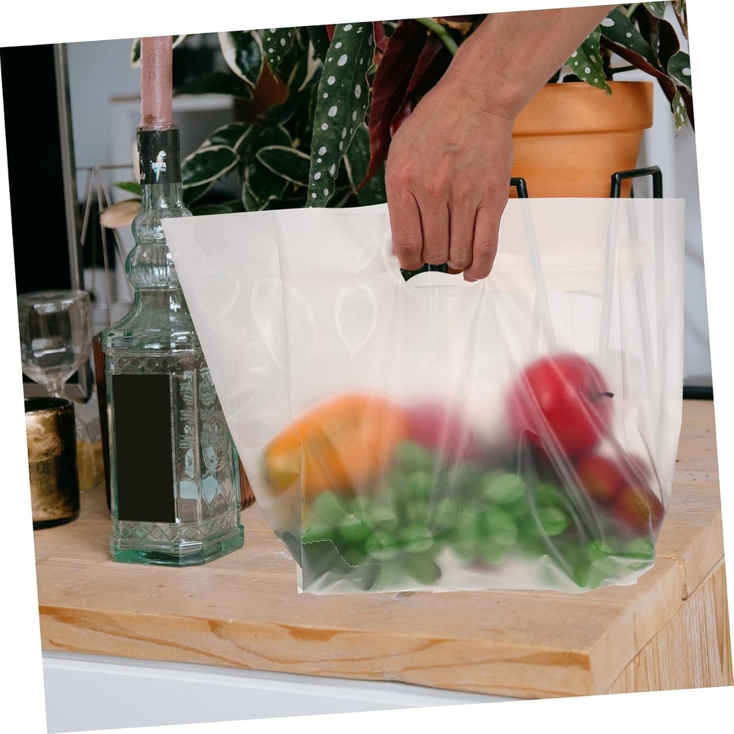 Handles Tote Clear Food Storage Bag Party Favor Bags