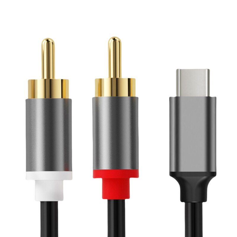 TypeC To RCA Audio Cable 2RCA Aux Cord Converter USB C Line Speaker Amplifie EHQ297