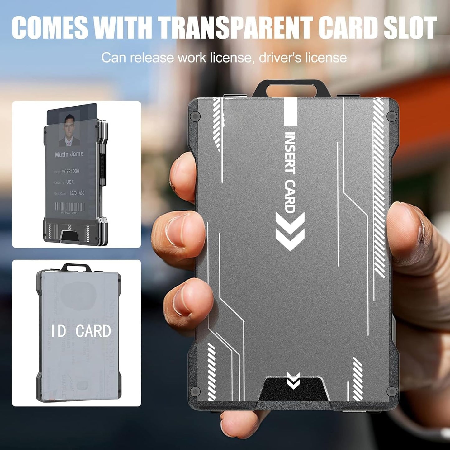 Men Wallet with Airtag Holder, Air Tag Wallet, Minimalist Slim Wallet with Money Clip