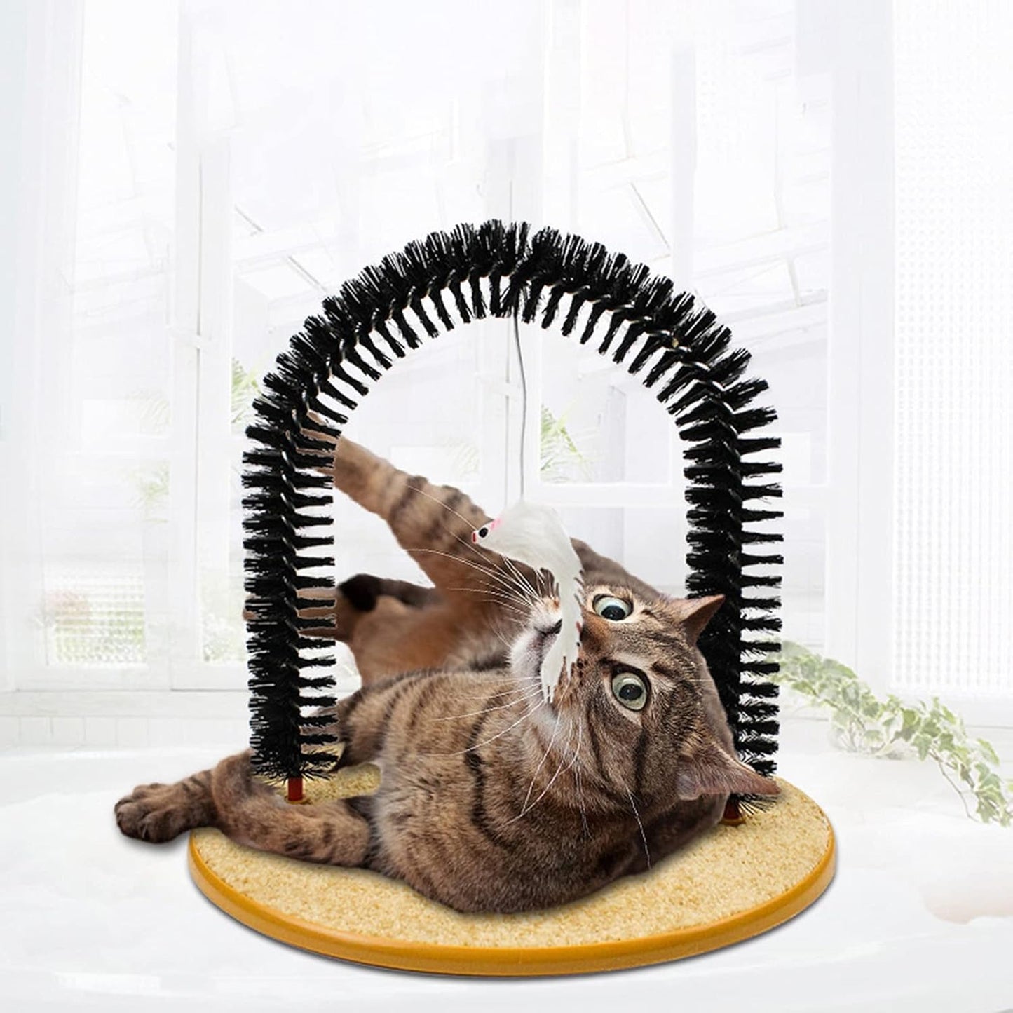 Cat Scratching Brush, Cat Hair Removal Rubbing Brush, Arch Shape Cat Self Grooming Brush, Cat Massager Scratcher