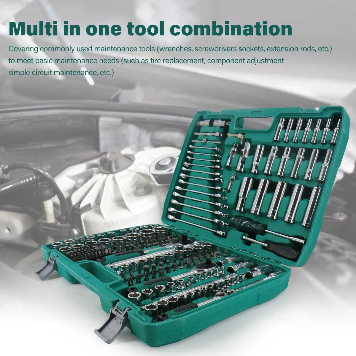 216PCS Socket Set Kit Mechanics Tool Ratchet Wrench Car Repair Tool Set W/ Case