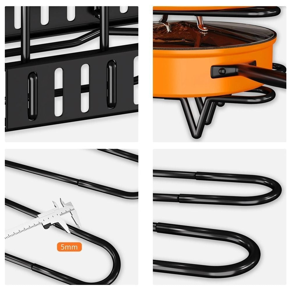 Metal 5/8 Tiers Pan Pot Organizer Bilateral Pot Rack Organizer Kitchen