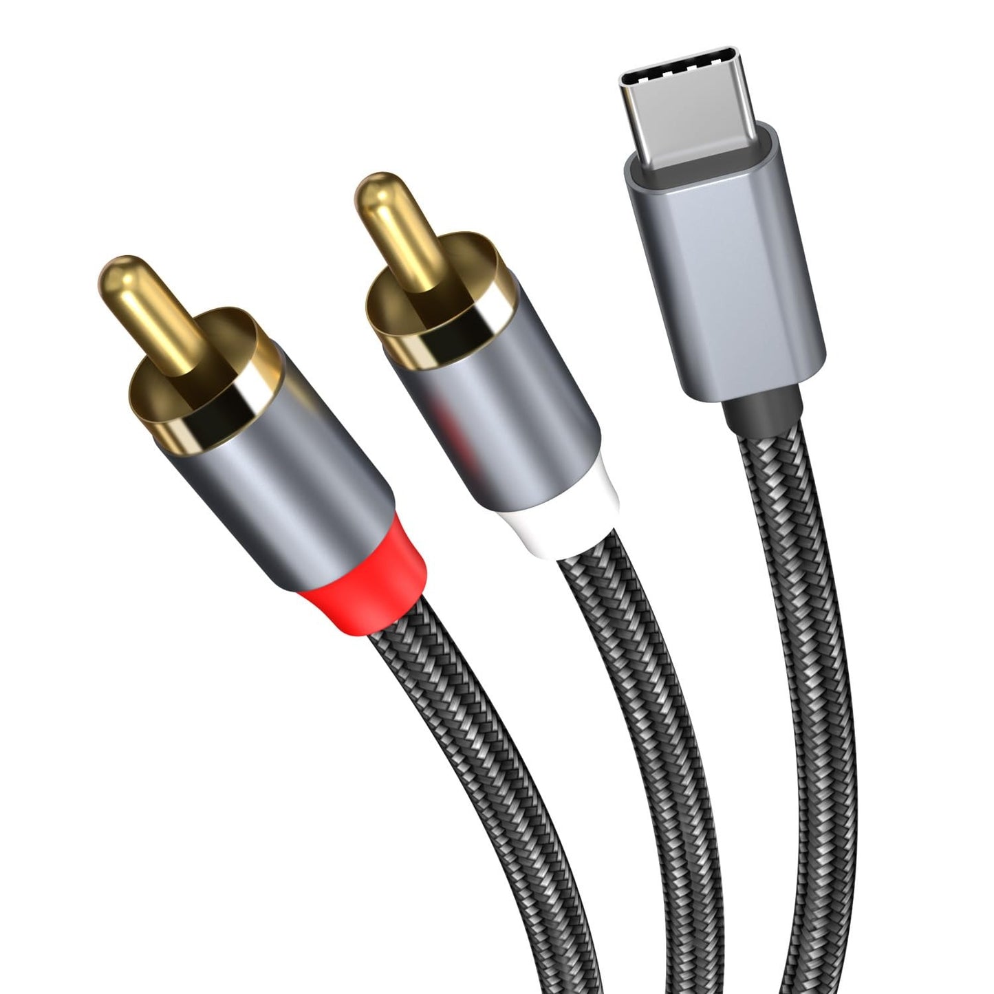 TypeC To RCA Audio Cable 2RCA Aux Cord Converter USB C Line Speaker Amplifie EHQ297