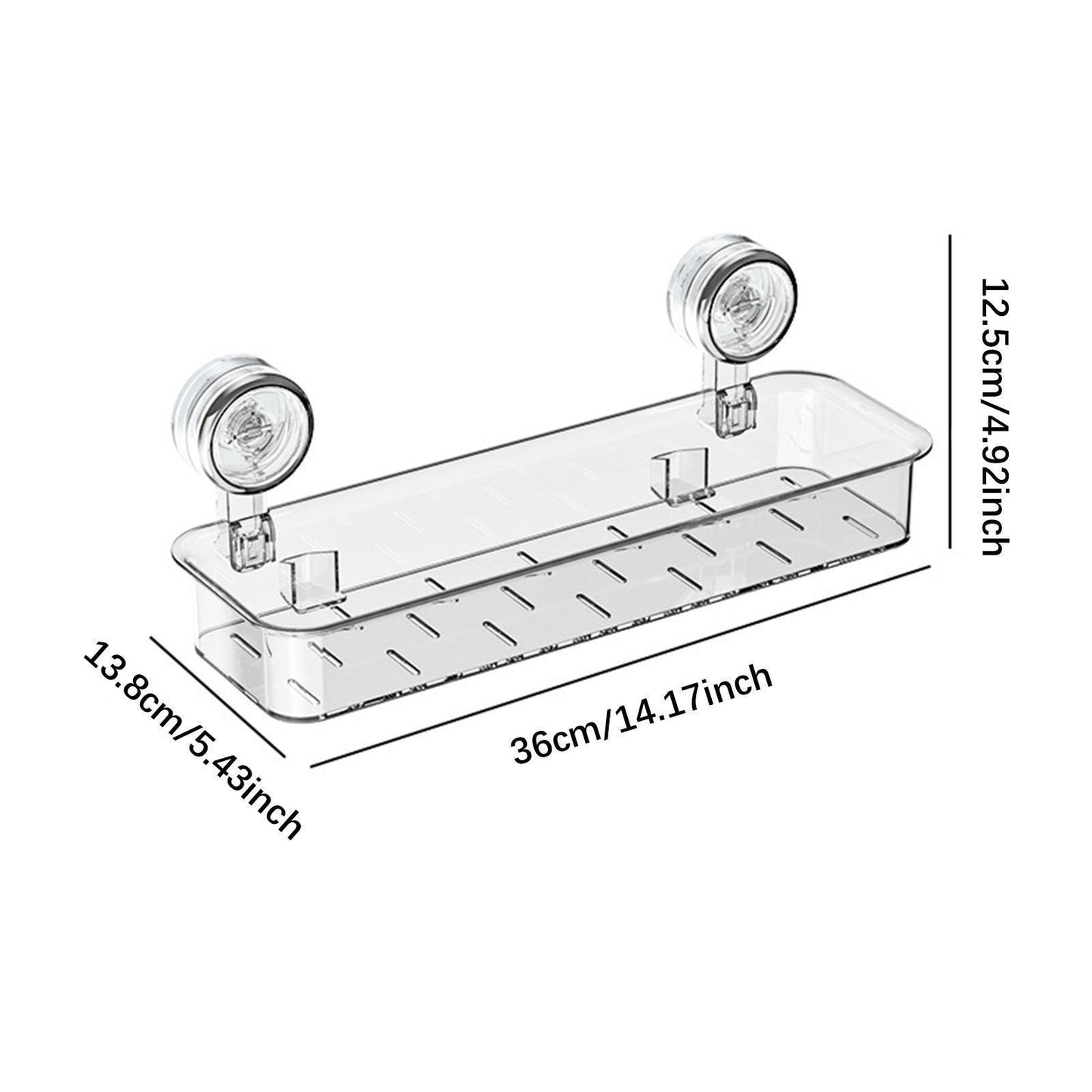 Removable Suction Cup Shower Shelf Kitchen Spice Rack for Laundry Room Accs