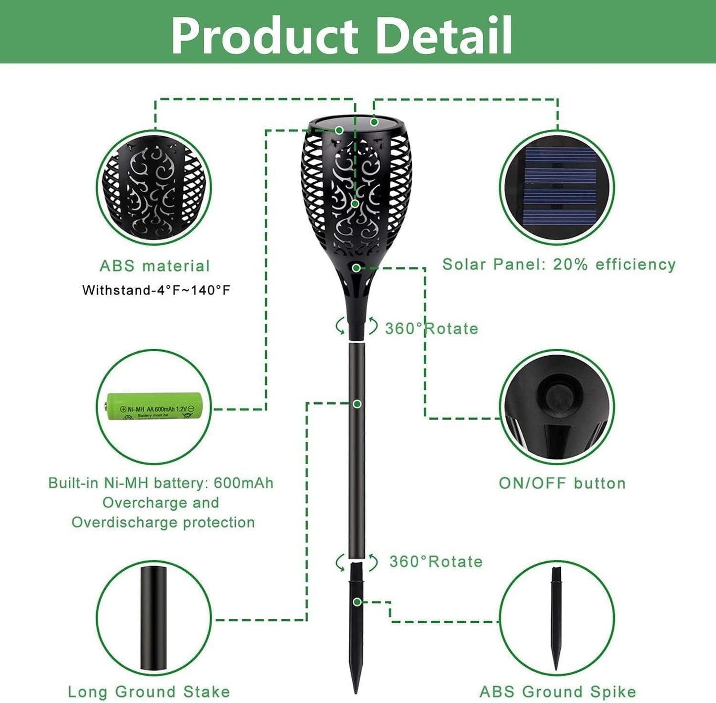33LED Solar Garden Lights Outdoor Waterproof