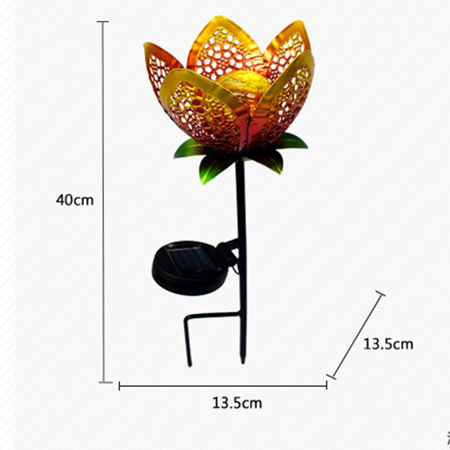 Solar Villa Garden Patio Lights Iron Hollow Petal Outdoor Landscape Decorative Lights Flower Ground