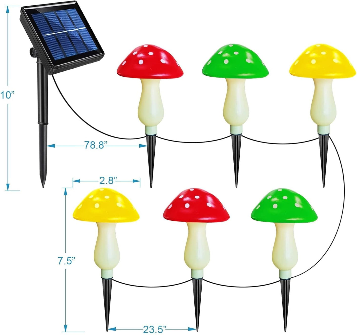 Outdoor Solar Garden Mushroom Lights 8 Modes Outside Waterproof Solar Powered Christmas Lights Decoration, Yard, Lawn, Pathway