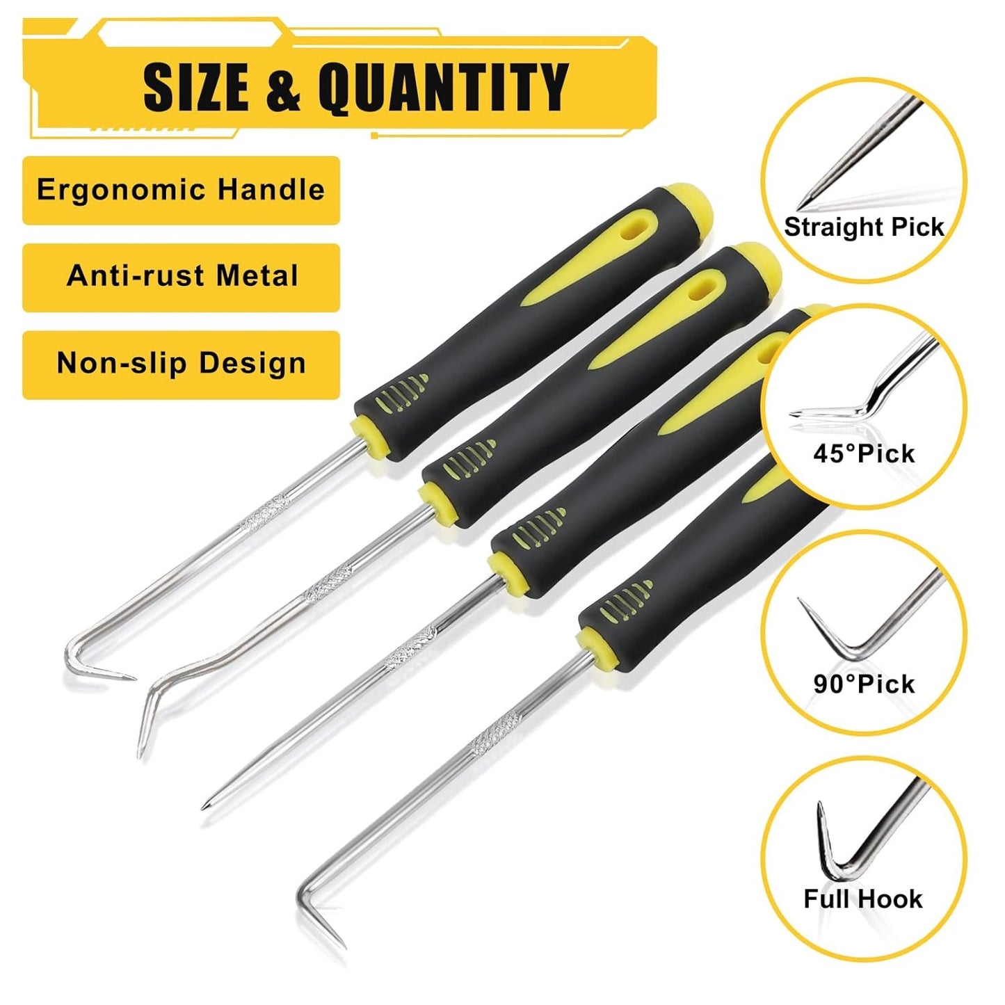 O Ring Assortment Kit with Pick & Hook Set Kit for Hose, Faucet, Automotive, Air and Gas Sealing Repair