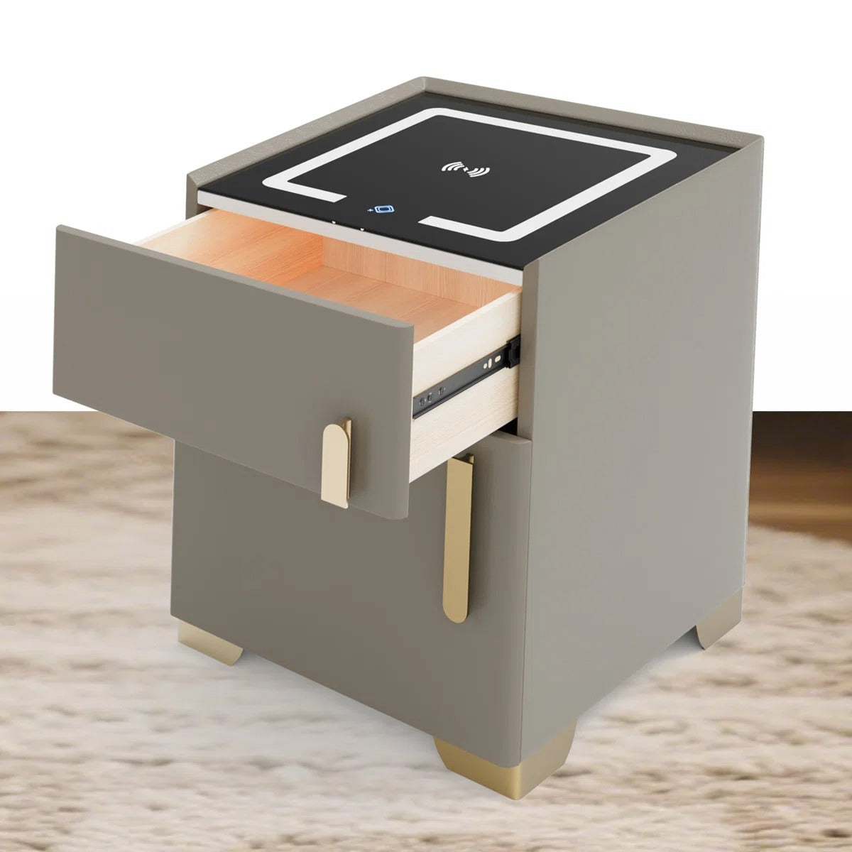 Smart Nightstands with Wireless Charging, USB Port, LED Lights and Speaker