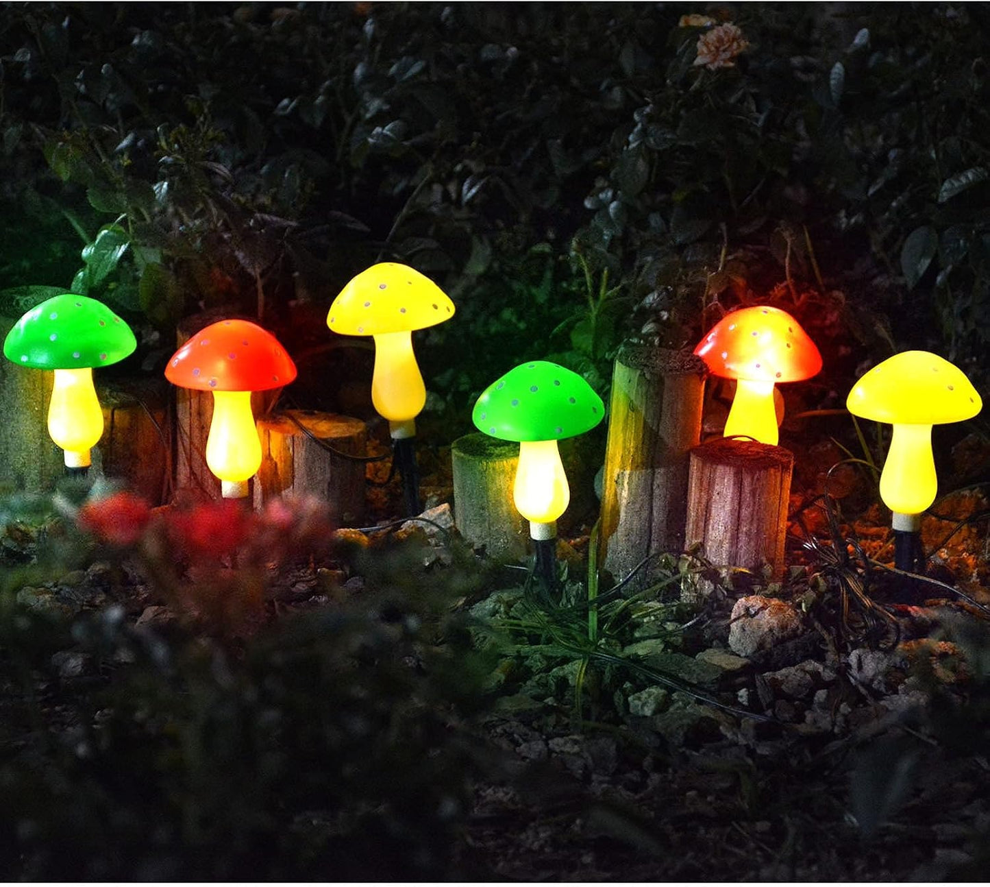 Outdoor Solar Garden Mushroom Lights 8 Modes Outside Waterproof Solar Powered Christmas Lights Decoration, Yard, Lawn, Pathway