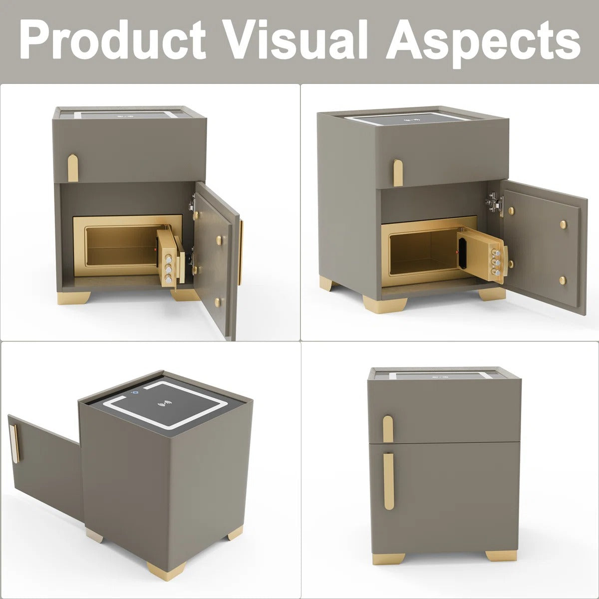 Smart Nightstands with Wireless Charging, USB Port, LED Lights and Speaker