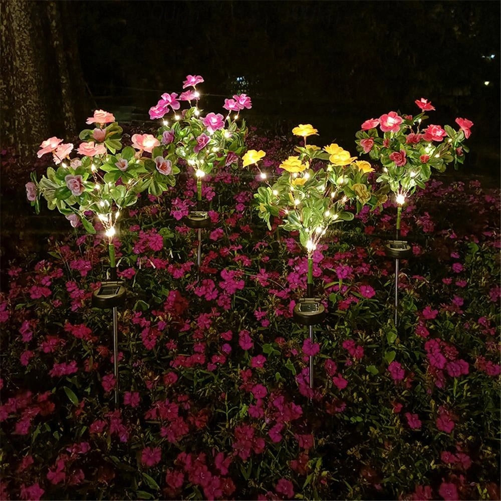LED Solar Flower Lights Simulated Flower Lamp Garden and Courtyard Holiday Party Decorative Lights