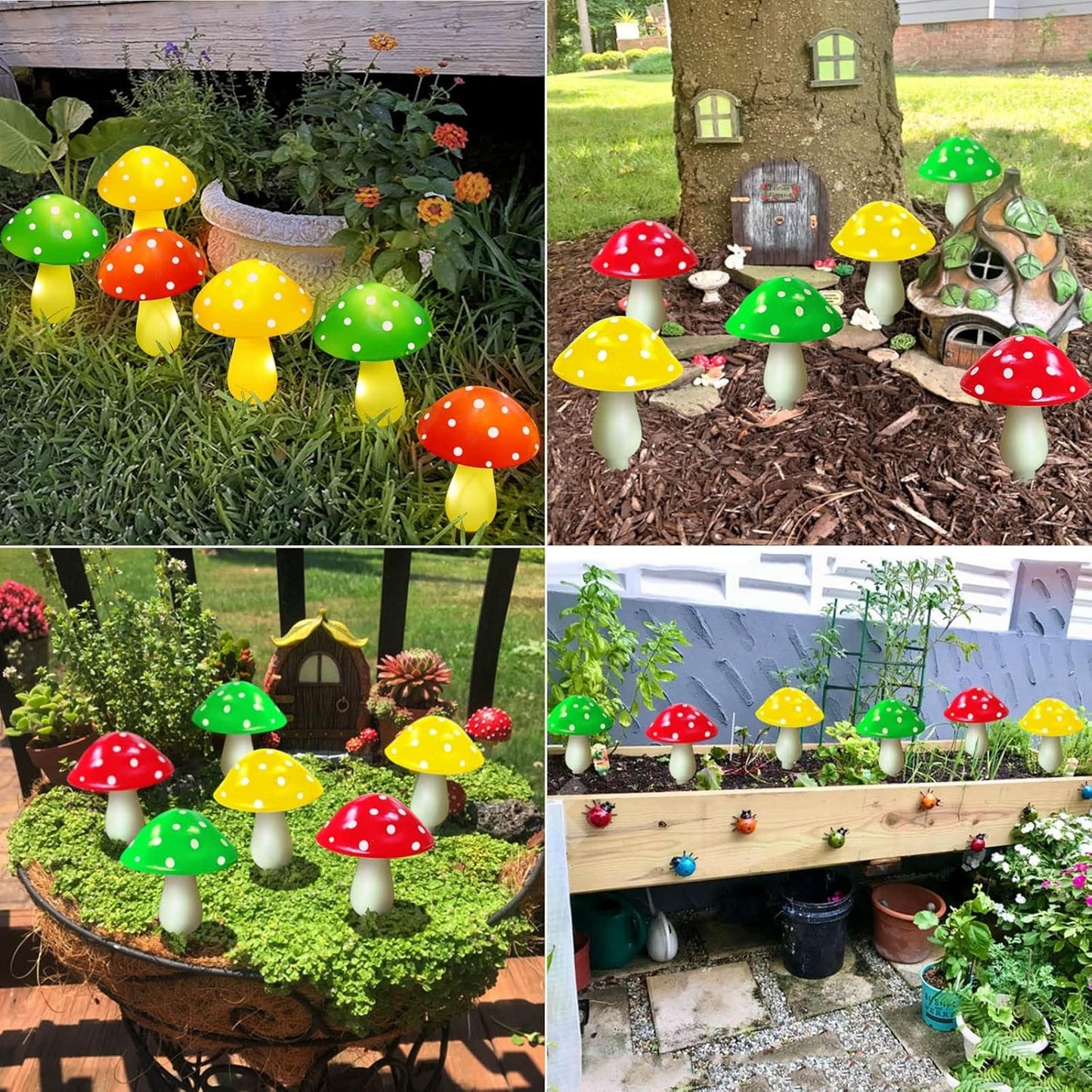 Outdoor Solar Garden Mushroom Lights 8 Modes Outside Waterproof Solar Powered Christmas Lights Decoration, Yard, Lawn, Pathway