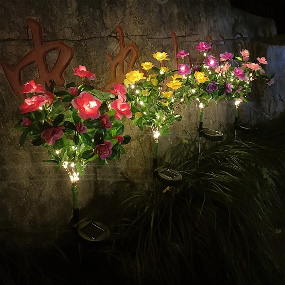 LED Solar Flower Lights Simulated Flower Lamp Garden and Courtyard Holiday Party Decorative Lights