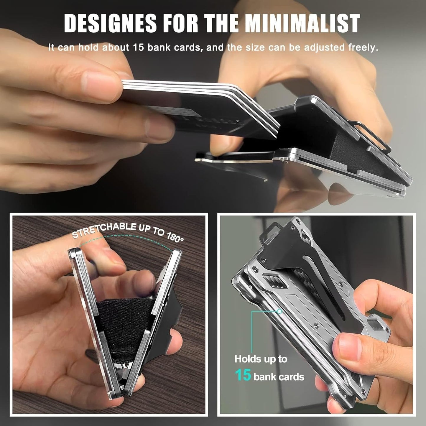 Men Wallet with Airtag Holder, Air Tag Wallet, Minimalist Slim Wallet with Money Clip