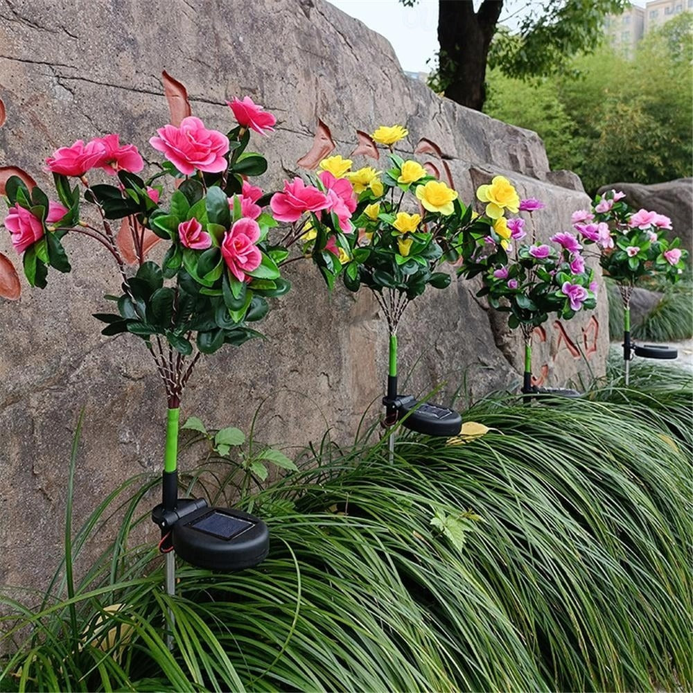 LED Solar Flower Lights Simulated Flower Lamp Garden and Courtyard Holiday Party Decorative Lights