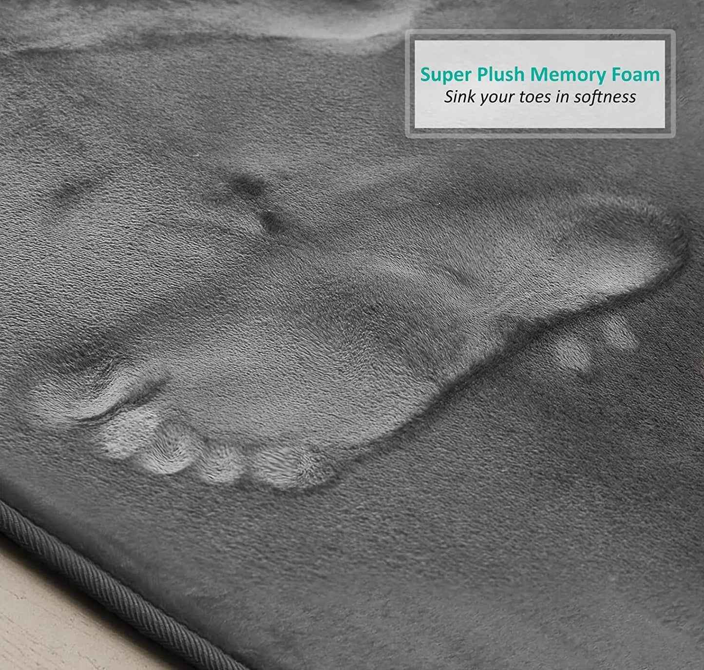 Bathroom Rugs Velvet Memory Foam Non-Slip Bath Rugs Machine Wash Dries Quickly