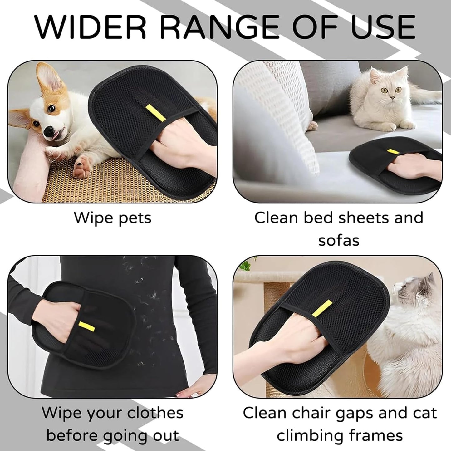 Pet Hair Remover, Pet Hair Remover Glove,Hair Remover, Electrostatic Pets Fur Remove Mitt, Reusable Double Sided Cat Dog Grooming Glove