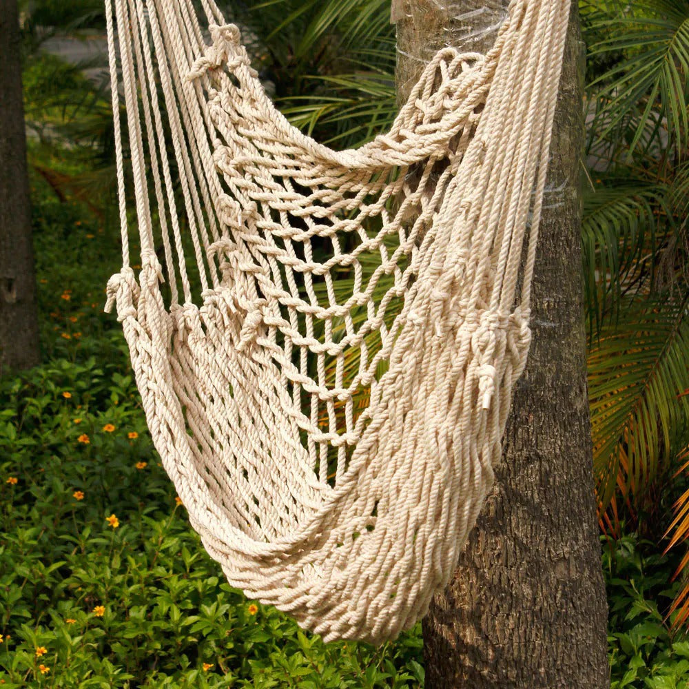 Beige Cotton Rope Hanging Air/ Sky Chair Swing - Beige