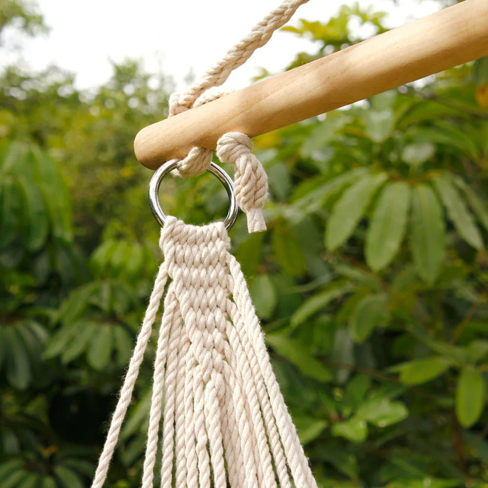 Beige Cotton Rope Hanging Air/ Sky Chair Swing - Beige