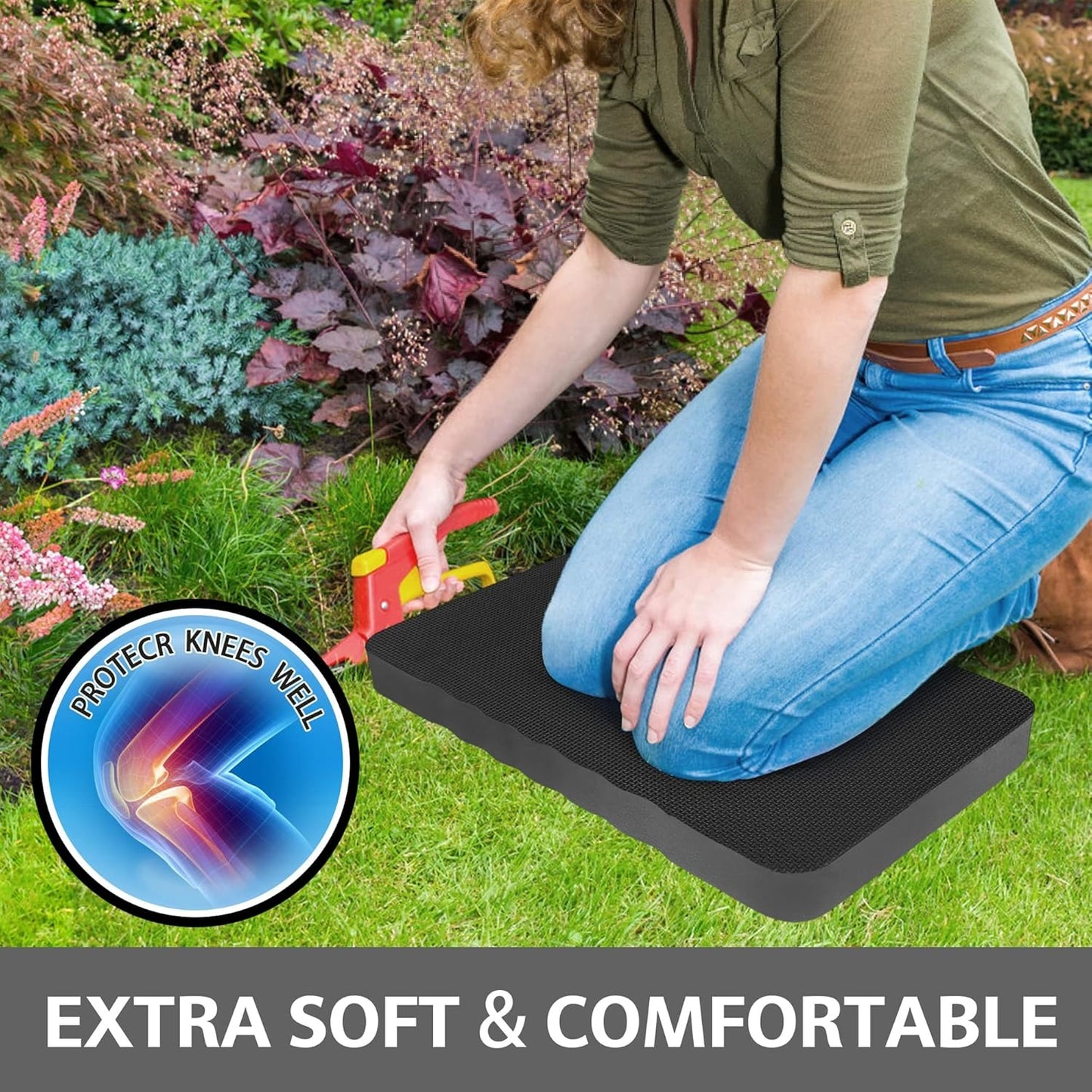 EVA Padded, Kneeling Mat With Carrying Handle, for Cleaning Floors, Car Repair, Garden, Gym Yoga