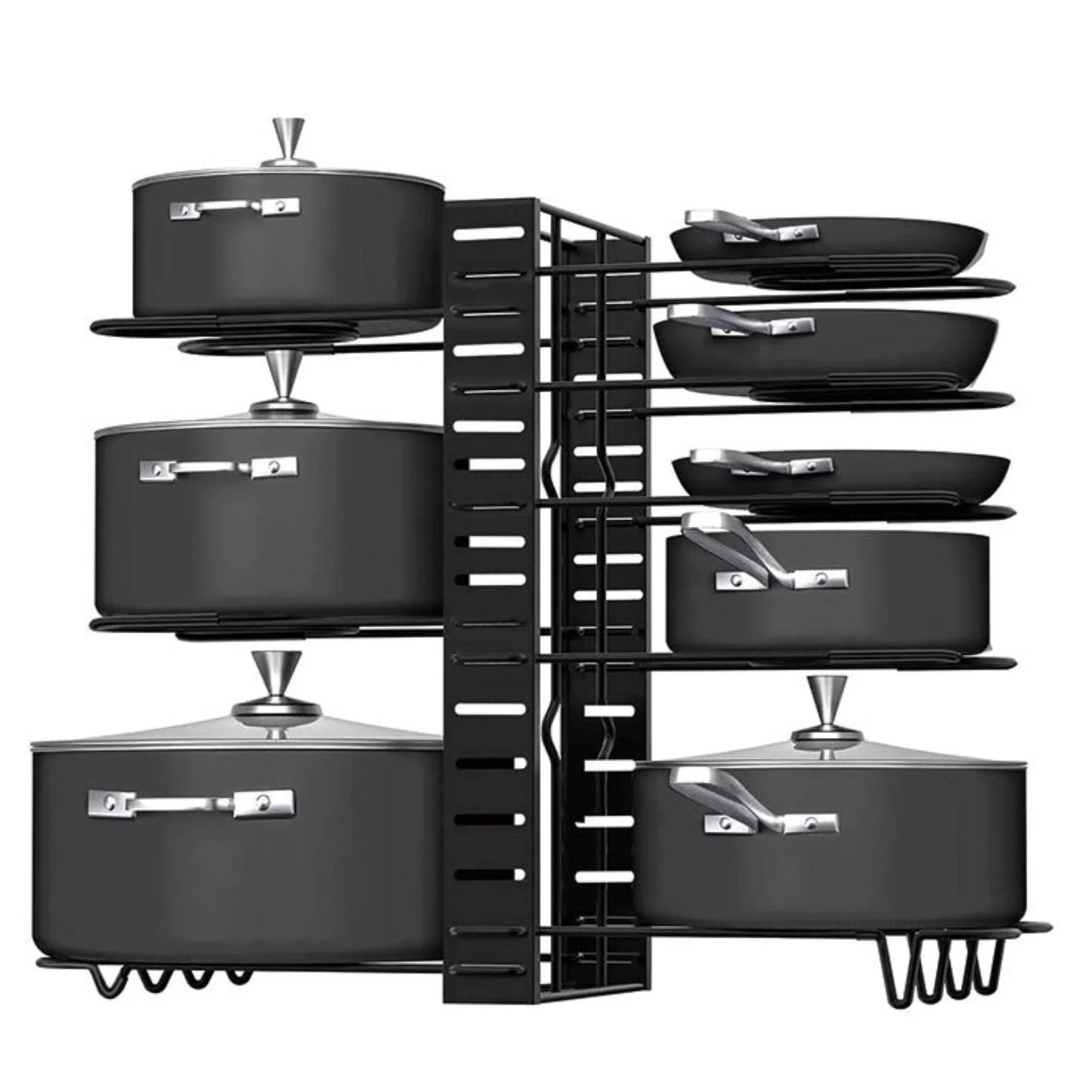 Metal 5/8 Tiers Pan Pot Organizer Bilateral Pot Rack Organizer Kitchen