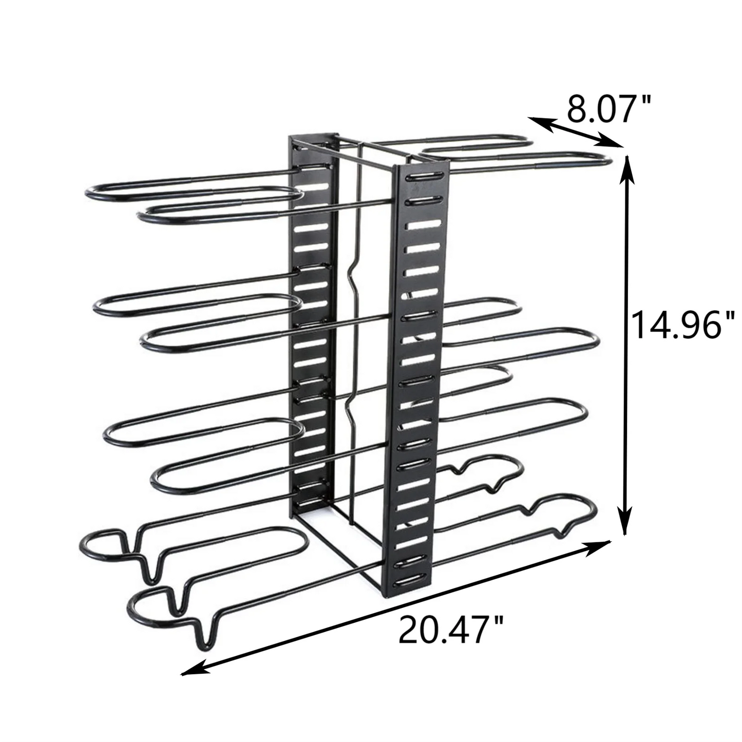Metal 5/8 Tiers Pan Pot Organizer Bilateral Pot Rack Organizer Kitchen