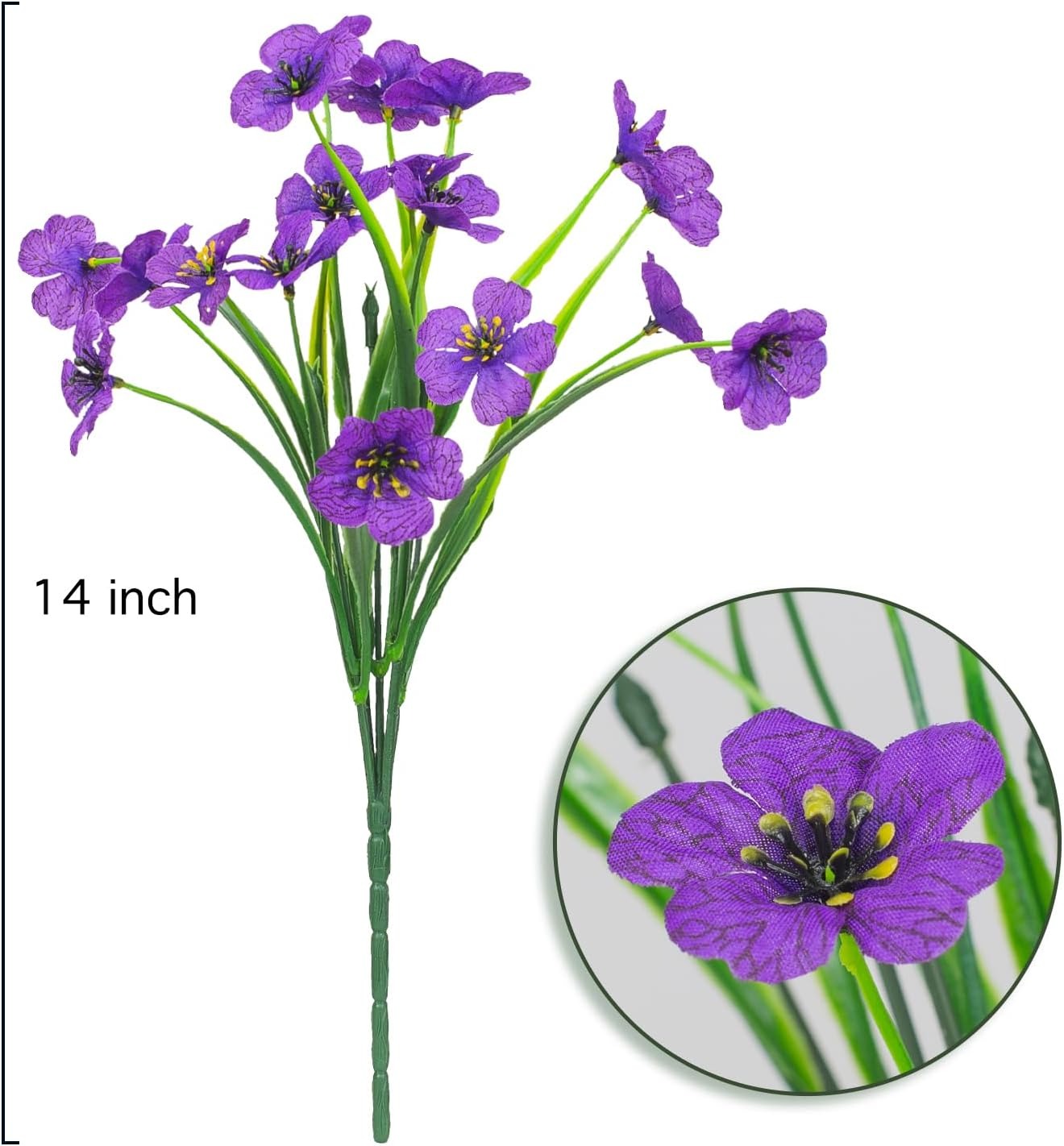 Outdoor Artificial Flowers 21 UV Resistant Bundles Fake Flower Plastic Plants Faux Silk Flowers Porch Hanging Garden Porch Window Box Decorating