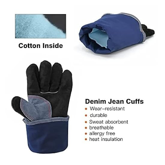 BBQ Gloves Protect Arm from Burned Heat Fire Resistant Welding Gloves Anti Animal Biting Gloves Free Size for Men Women