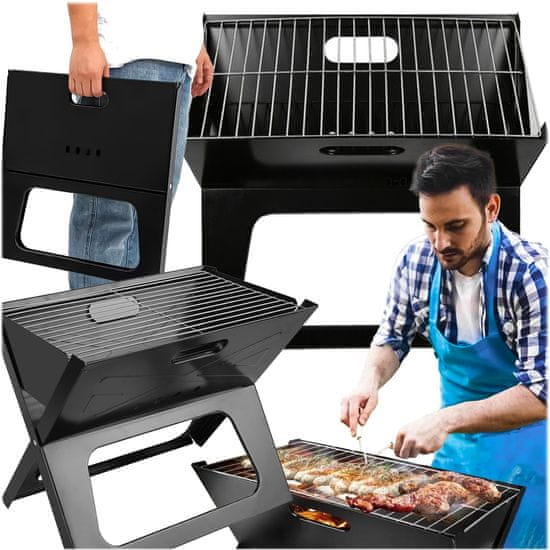 camping equipment foldable grill has small dimensions and is very convenient to transport.