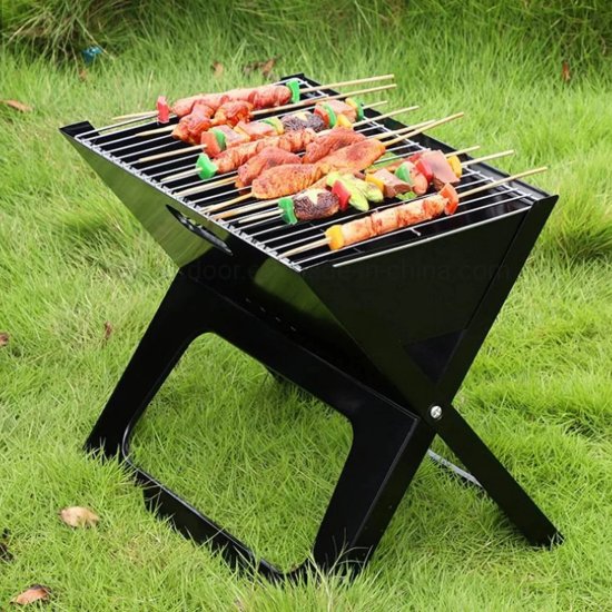 camping equipment foldable grill has small dimensions and is very convenient to transport.