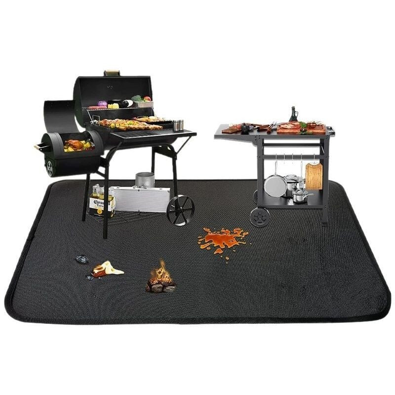120 100cm Fireproof Mat - Heat Resistant Barbecue Floor Protection Mat Fire Pit Floor Mat Outdoor BBQ Mat for Gas and Charcoal Barbecue