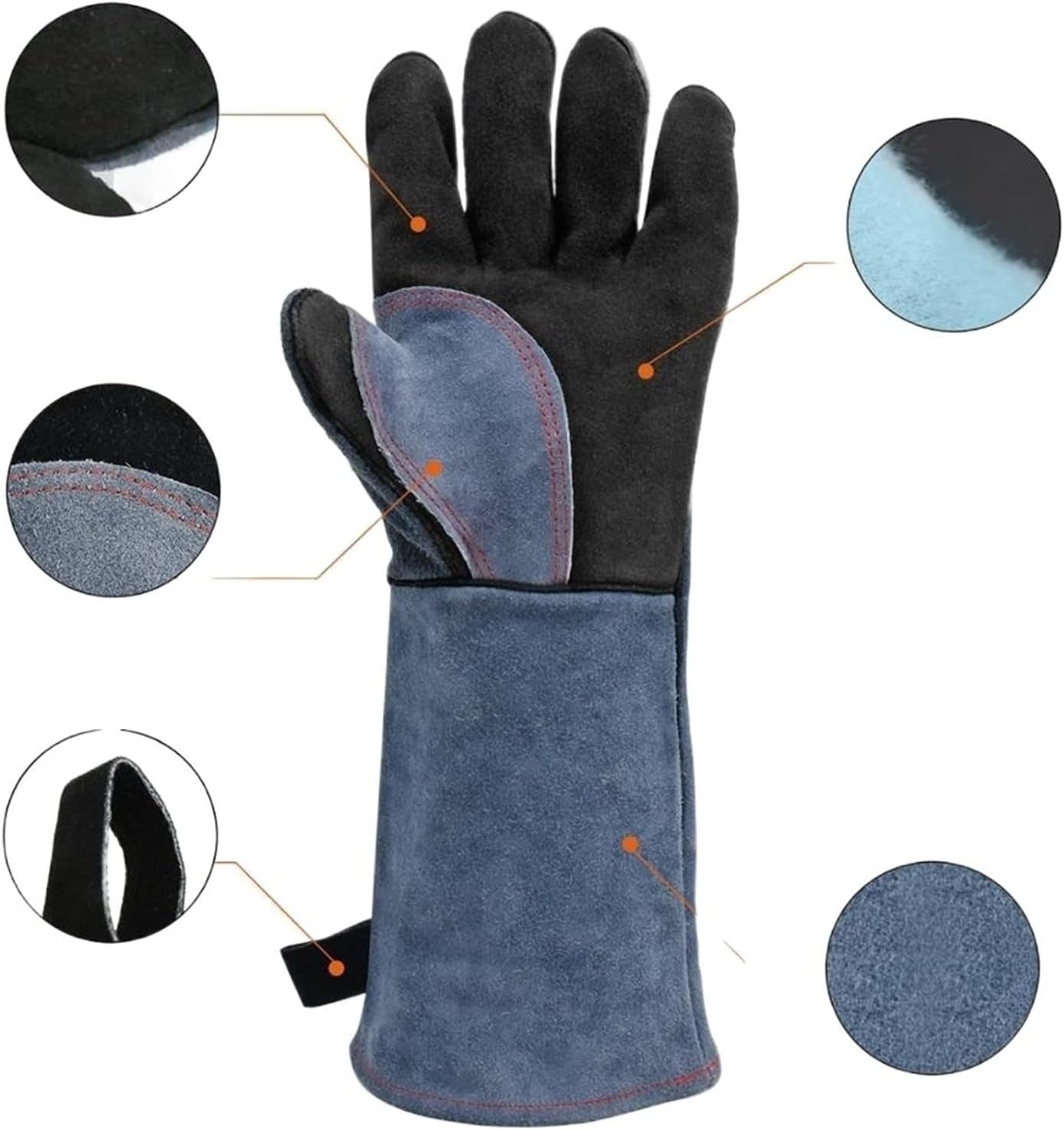 BBQ Gloves Protect Arm from Burned Heat Fire Resistant Welding Gloves Anti Animal Biting Gloves Free Size for Men Women