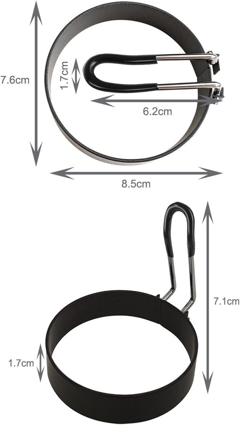 3.5" Nonstick Egg Rings Set, Round Crumpet Ring Mold Shaper for English Muffins Pancake Mold Cooking Griddle for Breakfast Sandwich Egg Burger