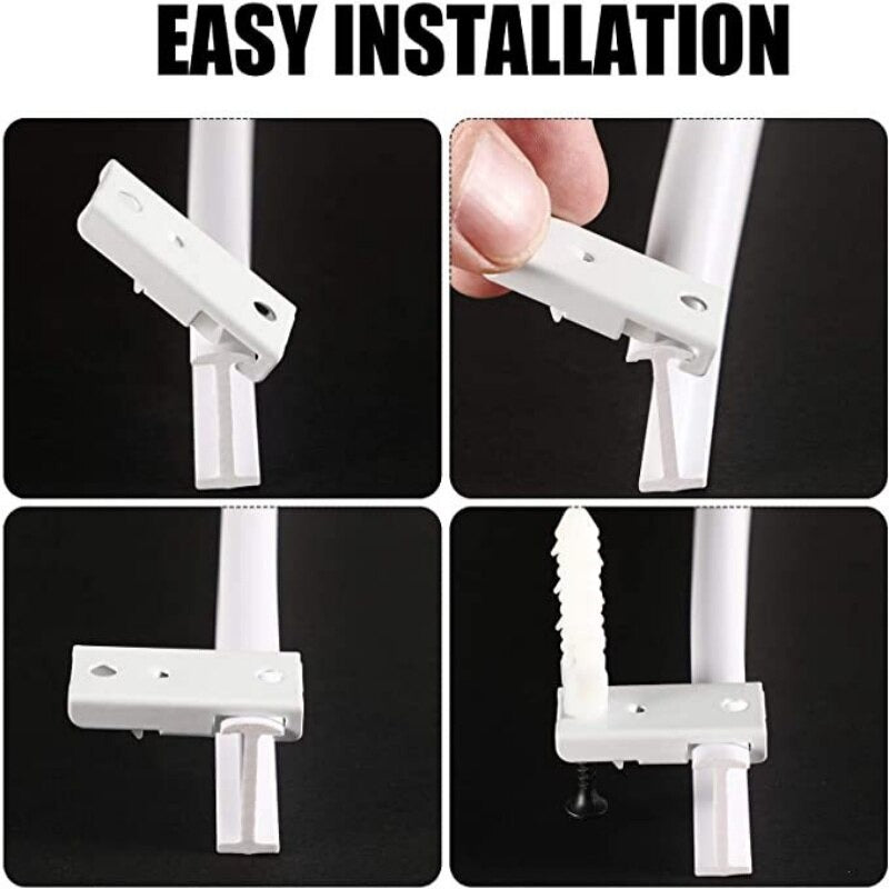 Ceiling Curtain Track,10Ft Flexible Bendable Curtain Track,Heavy Duty RV Sliding Curtain Rail System Room Divider,Ceiling Track for Curtains White